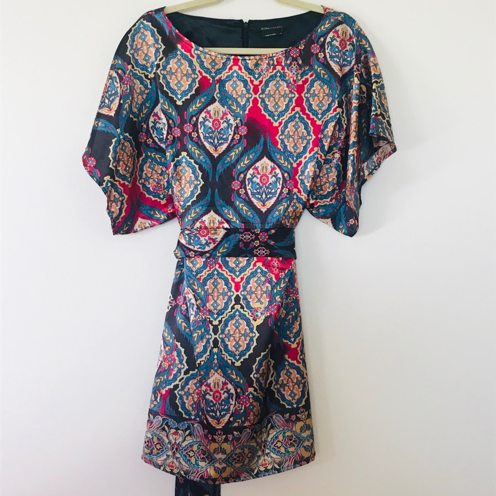BCBGMaxAzria Multicolor Printed Short Dress
